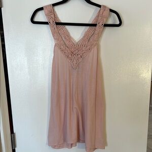 American Eagle Outfitters Blush Crochet Detail Top